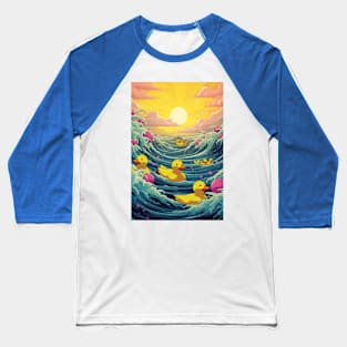 The Great Wave off ducks Baseball T-Shirt